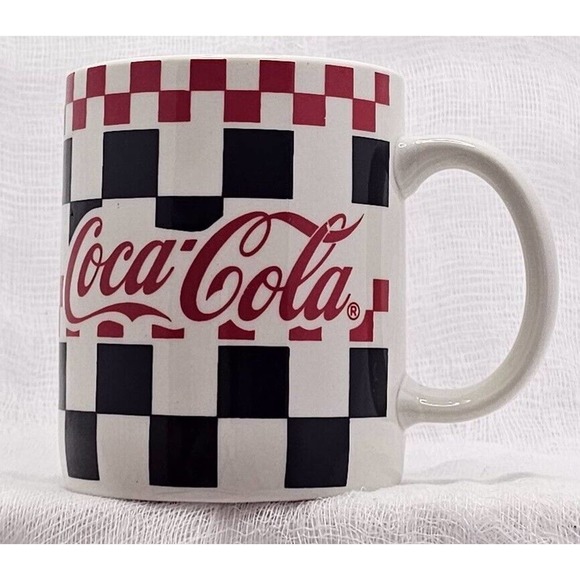 Coca Cola Other - VTG Coca-Cola Coke Coffee Mug Gibson Red Black Checked Checker